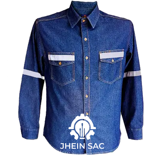CAMISA JEAN PROCESADO 14 OZ CON CINTA COREANA