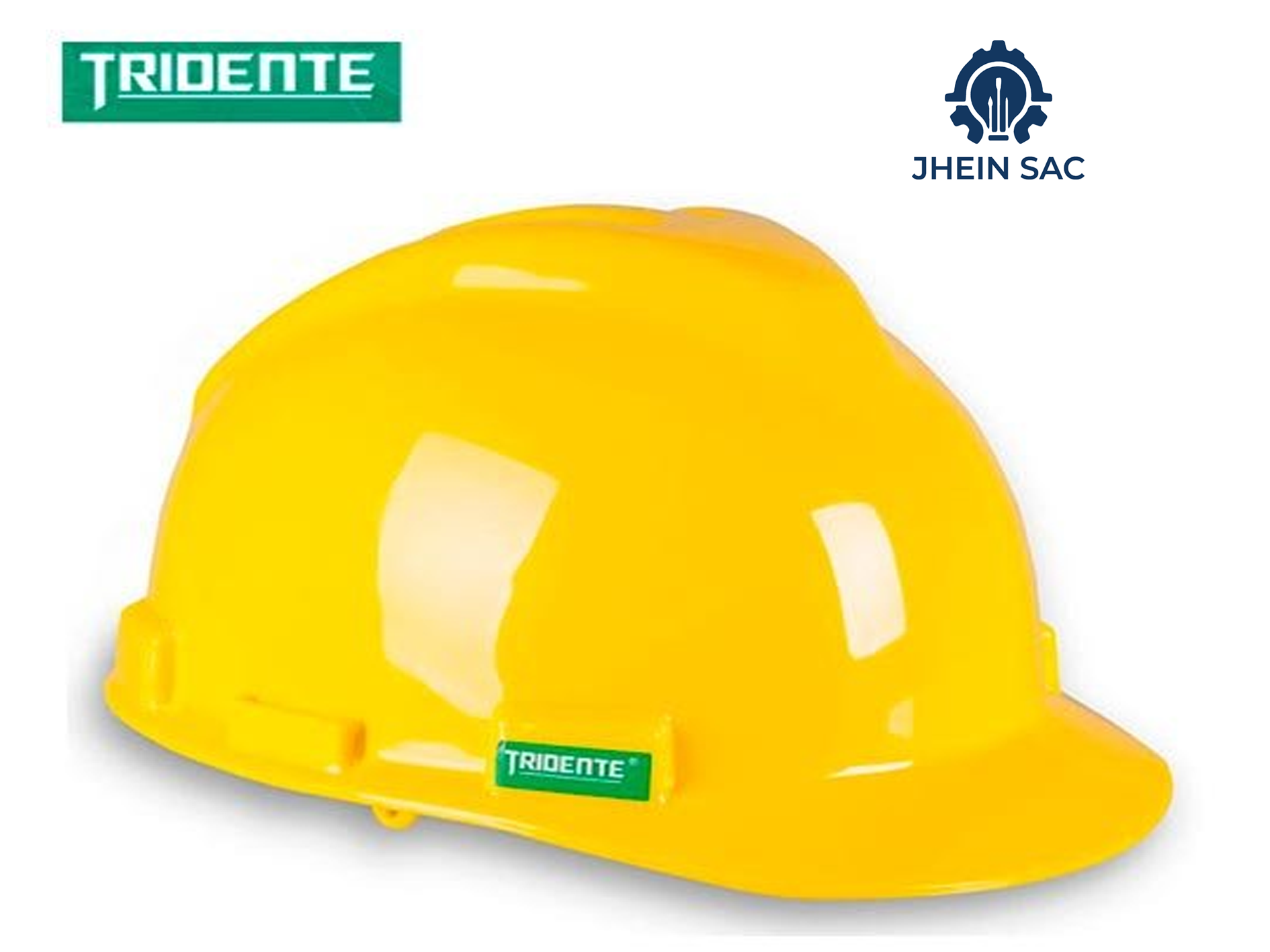 CASCO TRIDENTE COLOR AMARILLO + SUSPENCION 